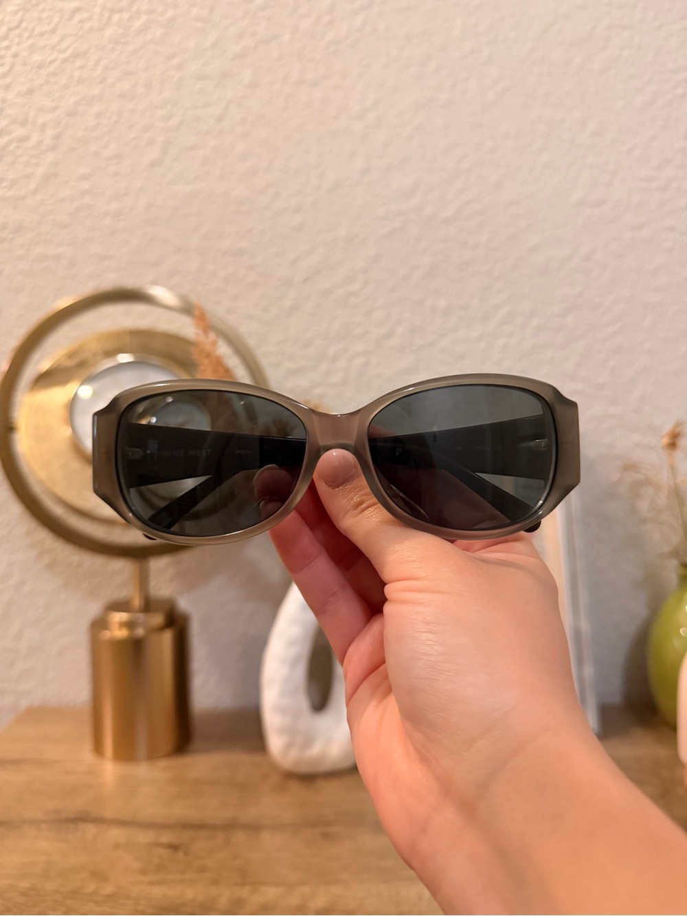 Nine West Women's Gray Sunglasses - Classic Cat-Eye Design